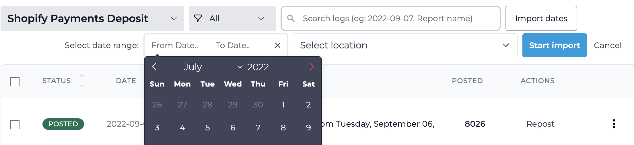 Screenshot of Bookkeep showing bank deposit timing considerations.