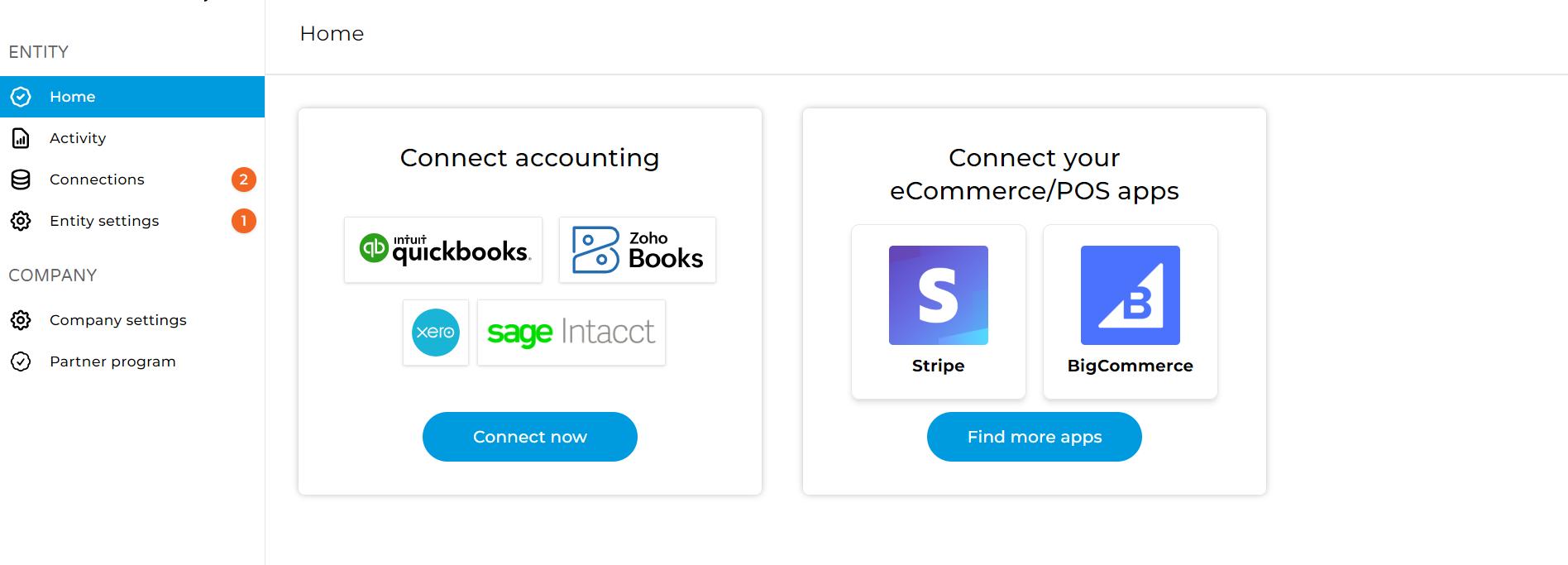 Connect accounting platform