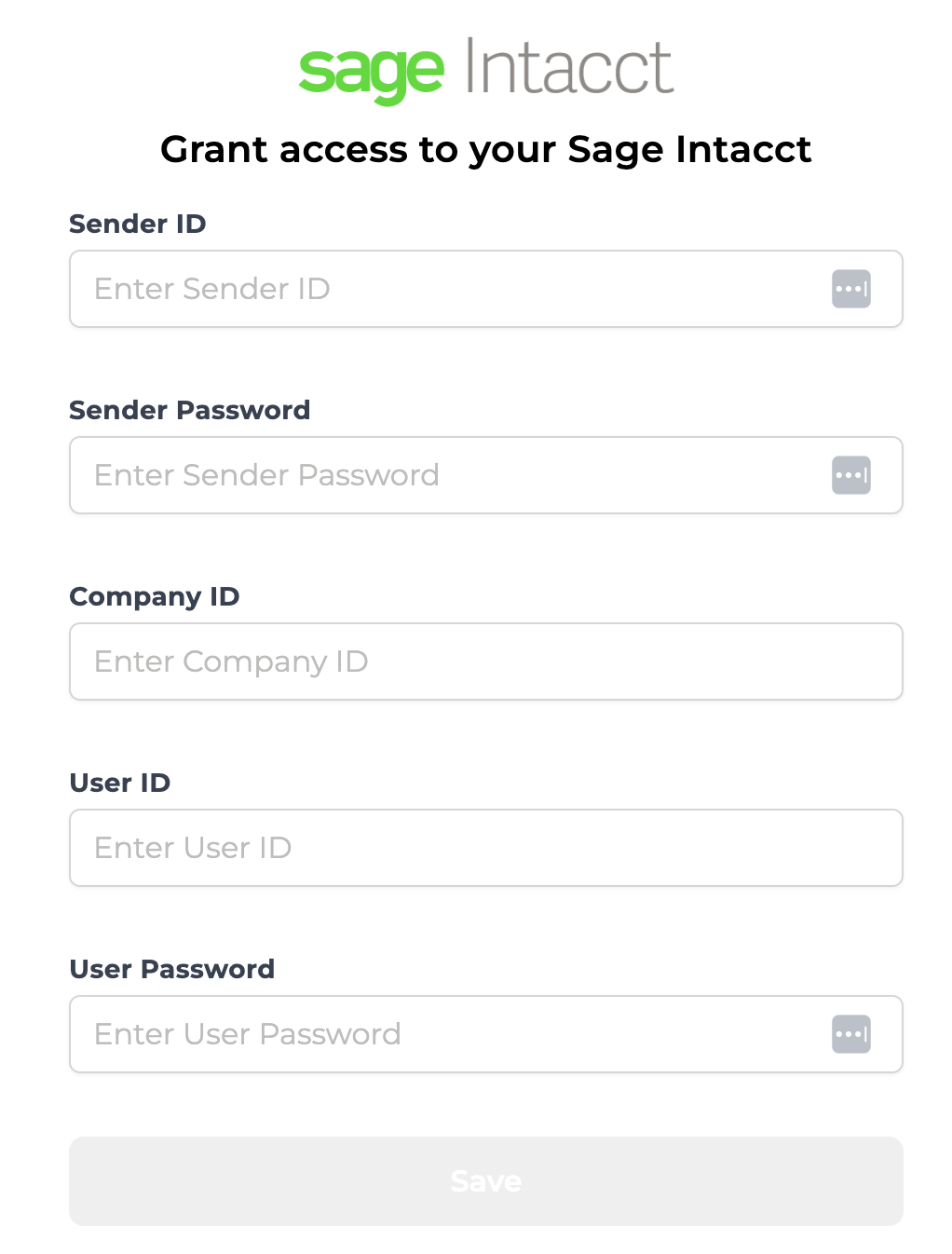 Connect Sage Intacct