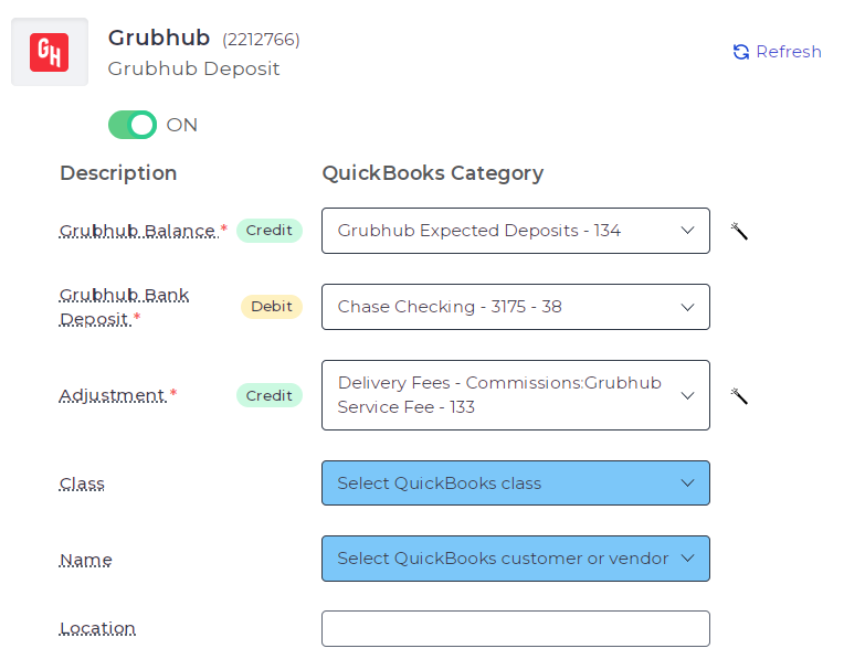 Example of Grubhub balance increase