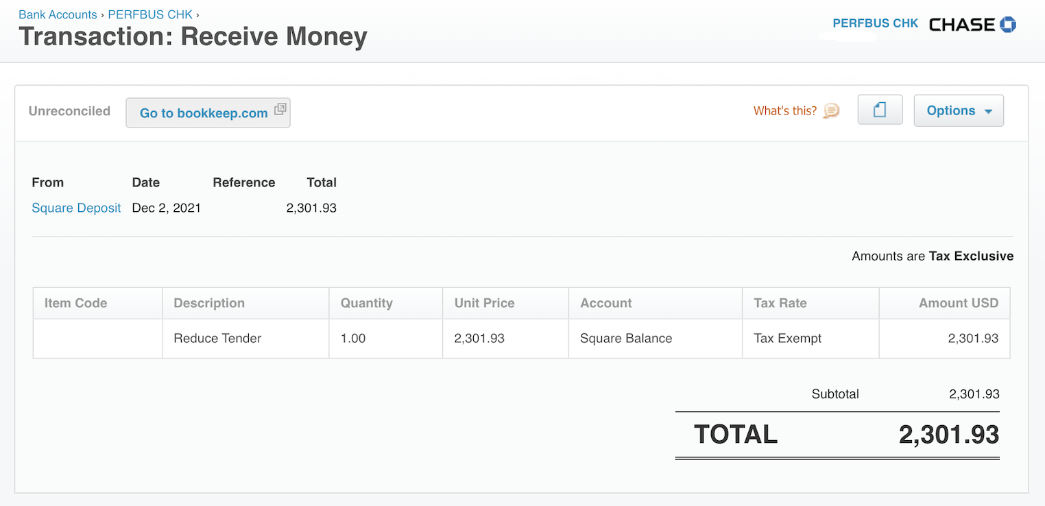 Deposits or payouts