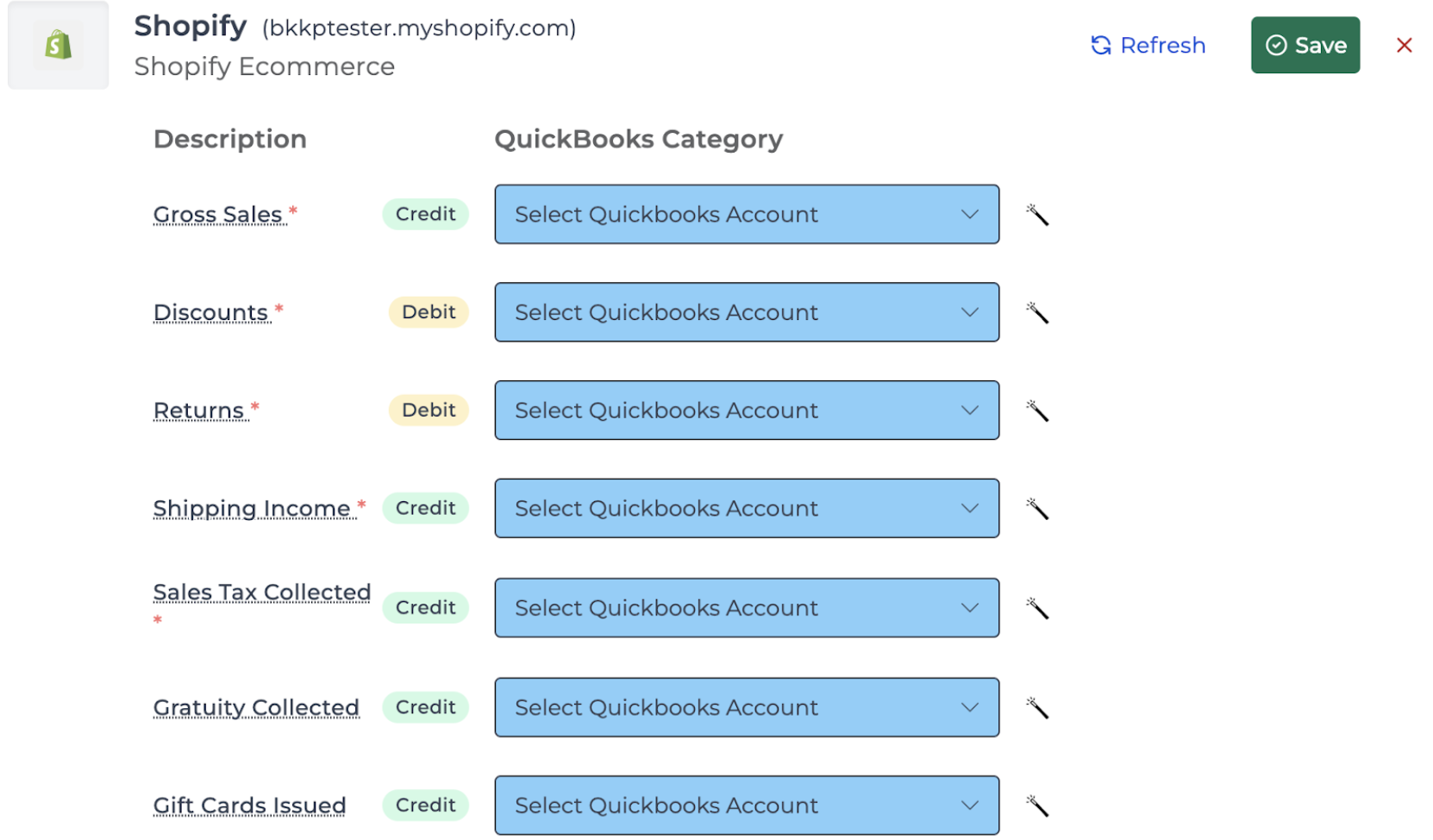 Configure and map data for Shopify journal entries