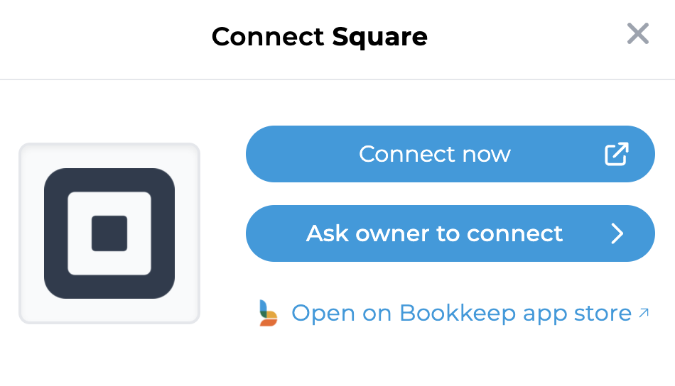 Options to connect Square