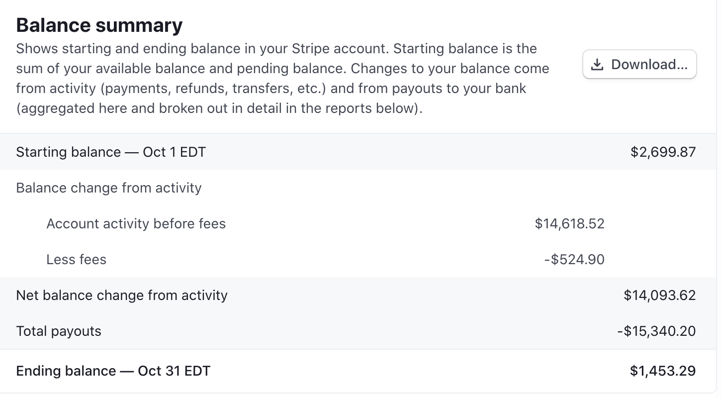 Bookkeep interface showing a balance account reconciliation example