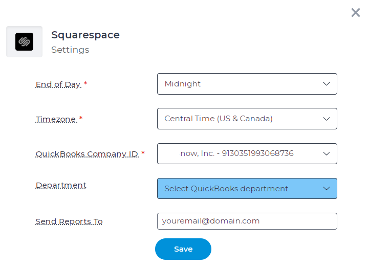 Screenshot showing how to configure settings in Bookkeep