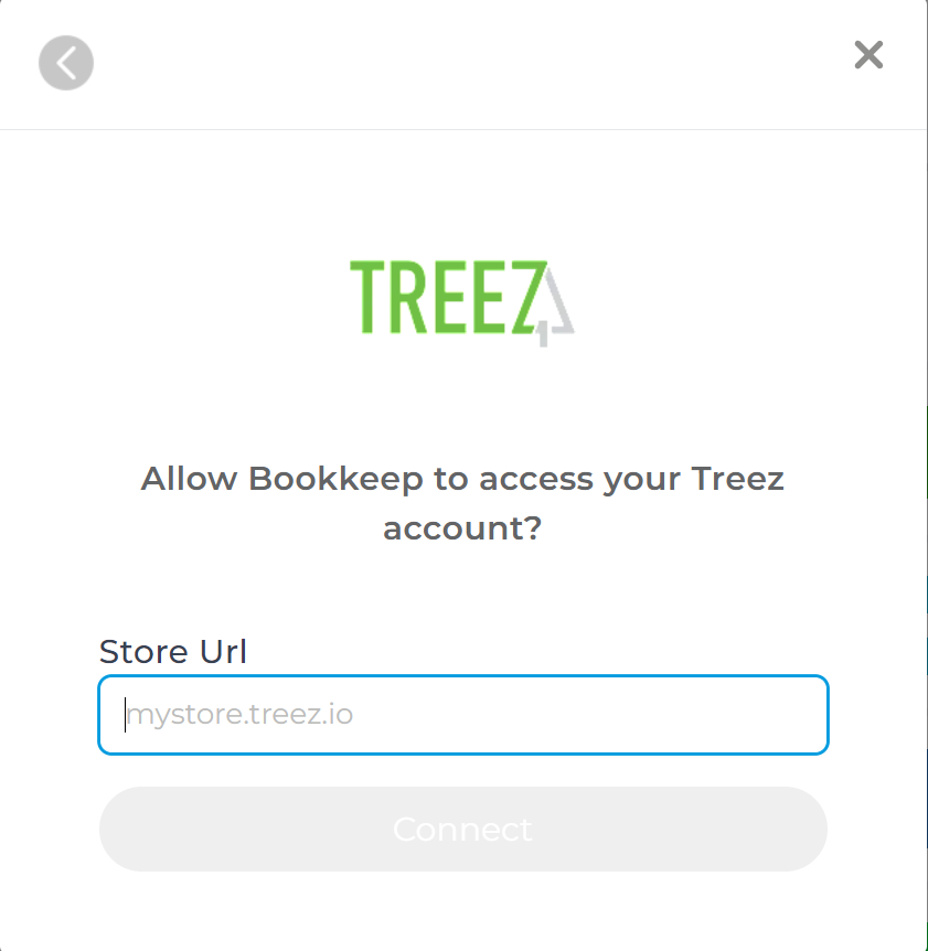 Screenshot showing where to enter Store URL in Bookkeep