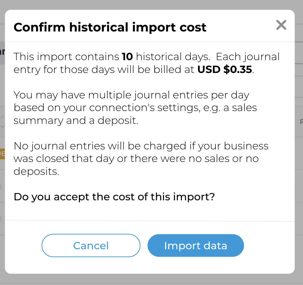 Acknowledge cost per entry