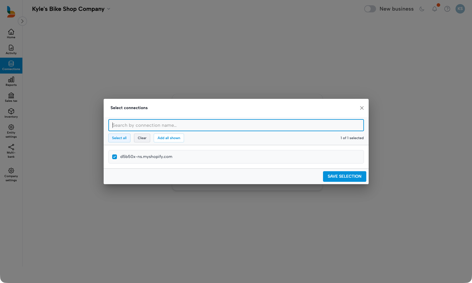 Select connections dialog