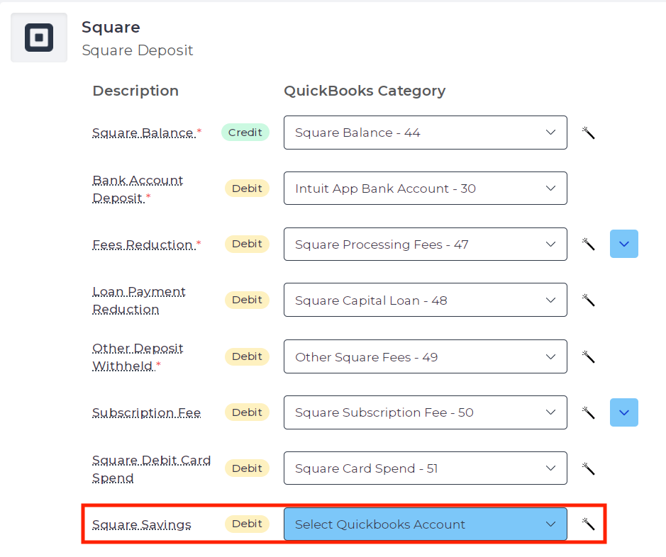 Optional Subcategory Square Savings