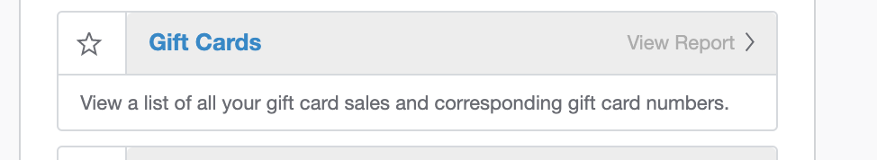Location of the Gift Cards report in Mindbody