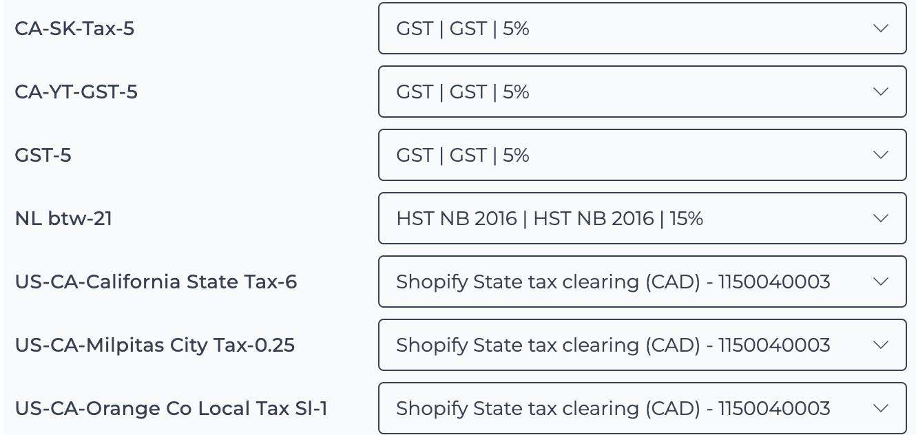 Map Canadian tax lines to a specific tax rate in QuickBooks