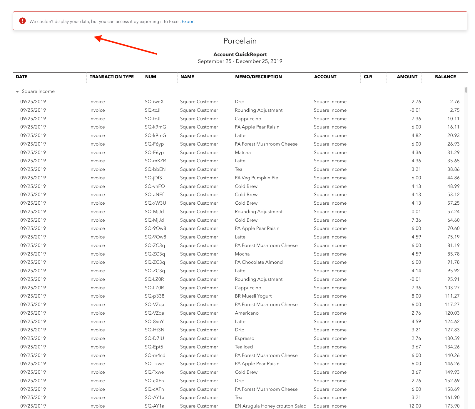 Example of the deluge of data with single order entries in accounting