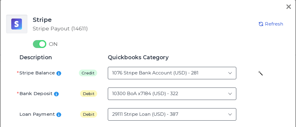 Example payout mapping